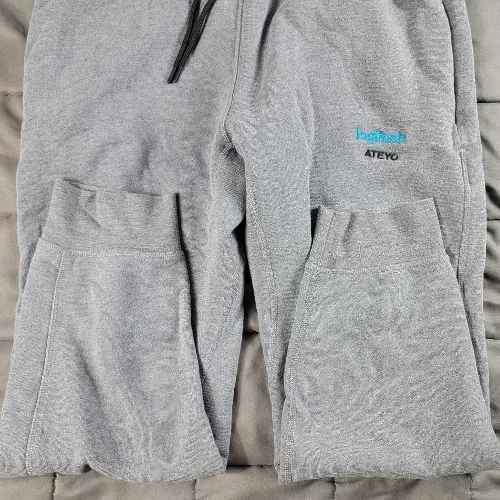 Ateyo Tech Sitters Mens XL Gray Gaming Sweatpants Logitech Gamer Competitions